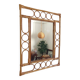 Miroir en bambou et rotin organique moderne du milieu du siècle, style Franco Albini, années 1960.