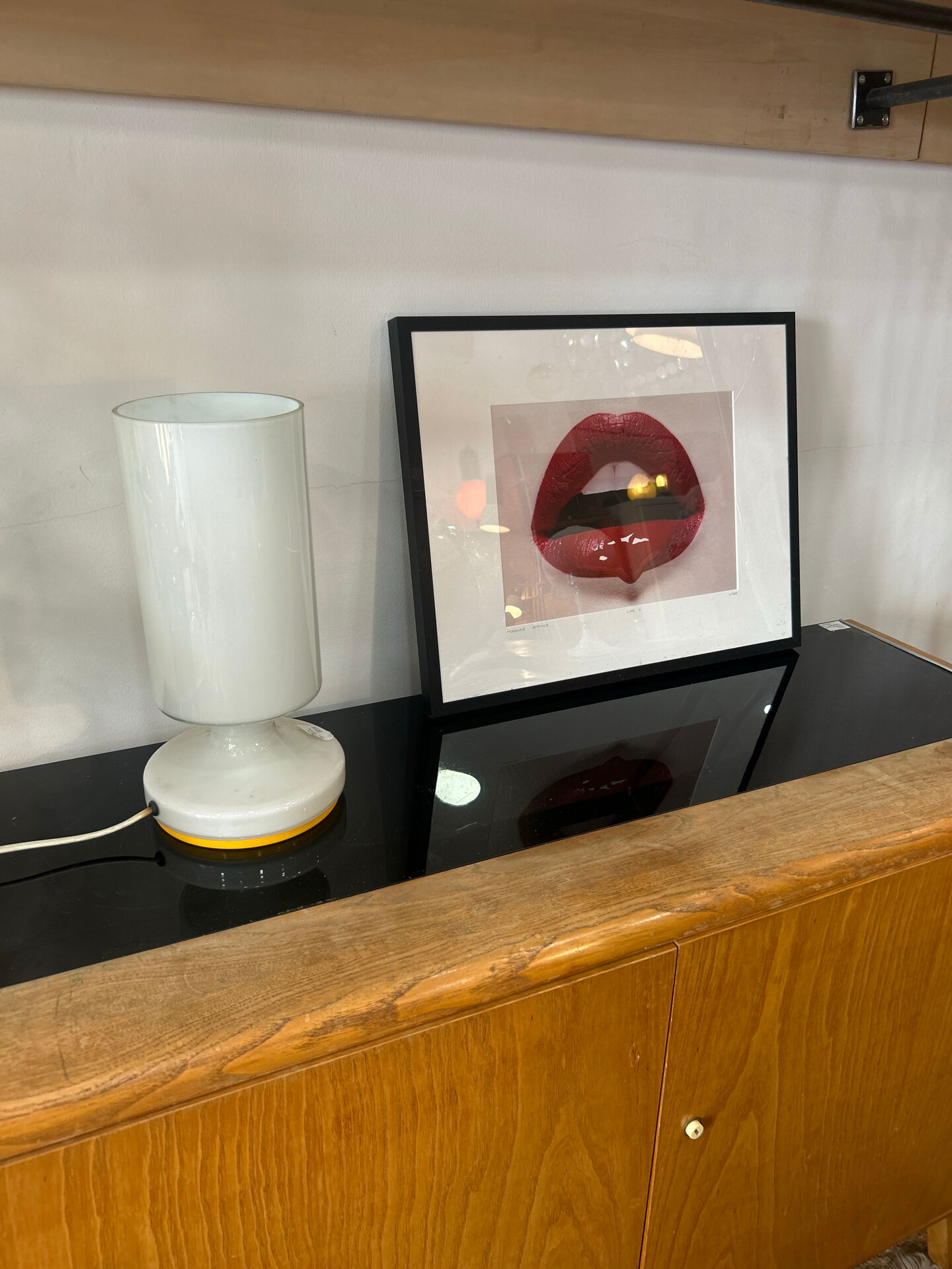 Lampe de Chevet Opaline blanche Vintage