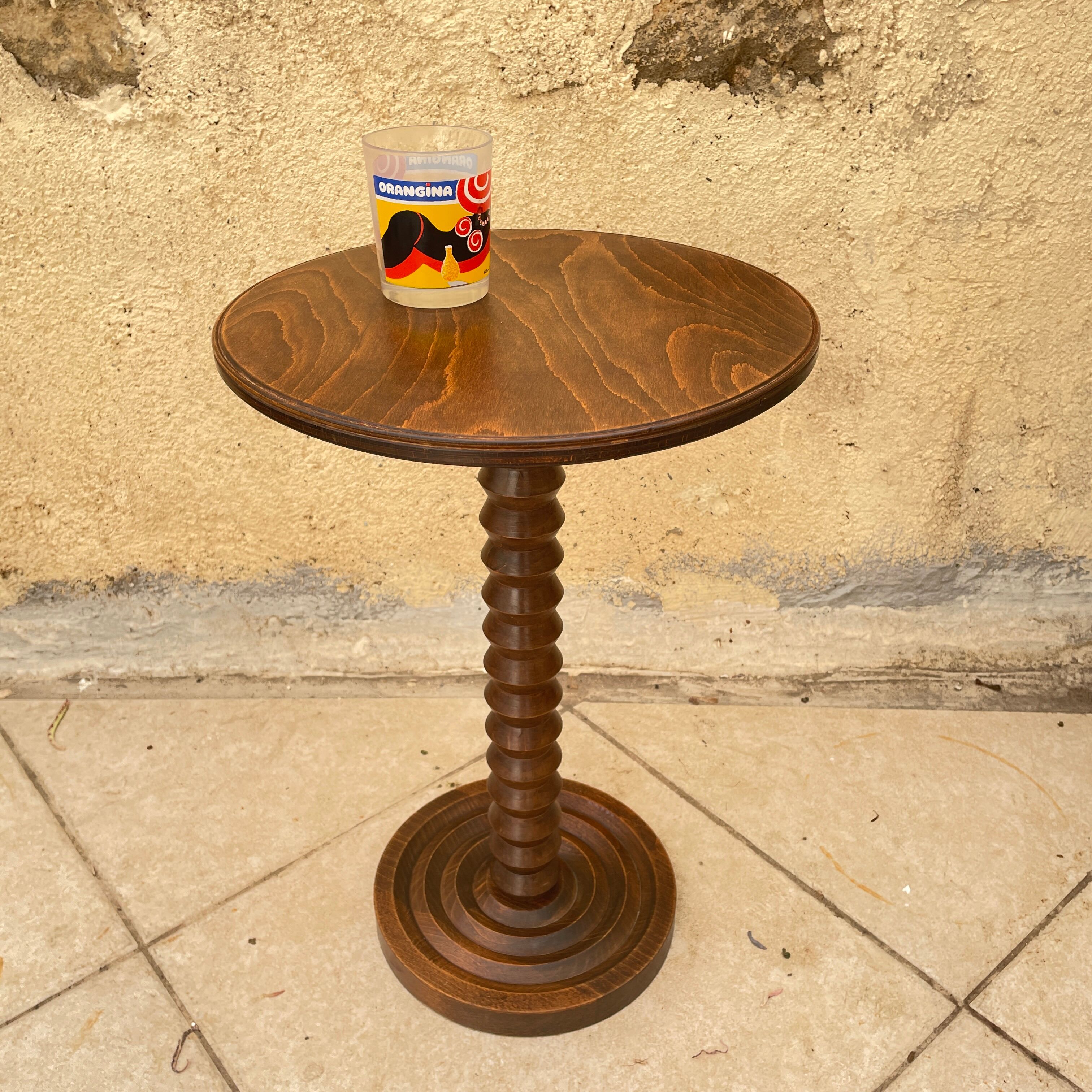 Charles Dudouyt wooden pedestal table