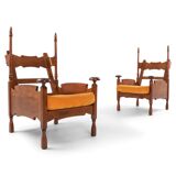 Pair of oak armchairs - 1950s