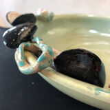 Paris ceramic dish with slip decoration, by Suzy Coste