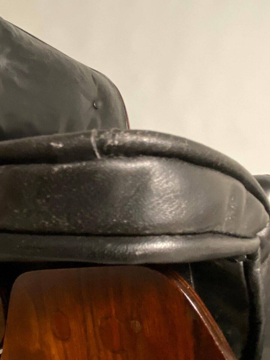 Lounge Chair in Black Leather attributed to Charles Eames for Herman Miller, 1956