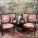 Suite of four queen's armchairs in louis xvi style mahogany xix eme century