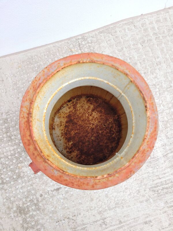 Grande amphore vase ancien tôle émaillée