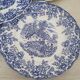 6 earthenware plates with floral and pastoral scene motifs