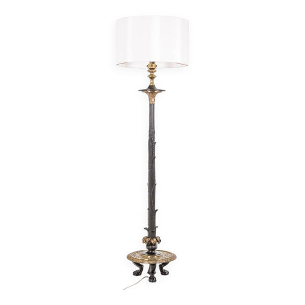 Lampadaire de style Restauration en bronze à deux patines. Circa 1900. — Beyit