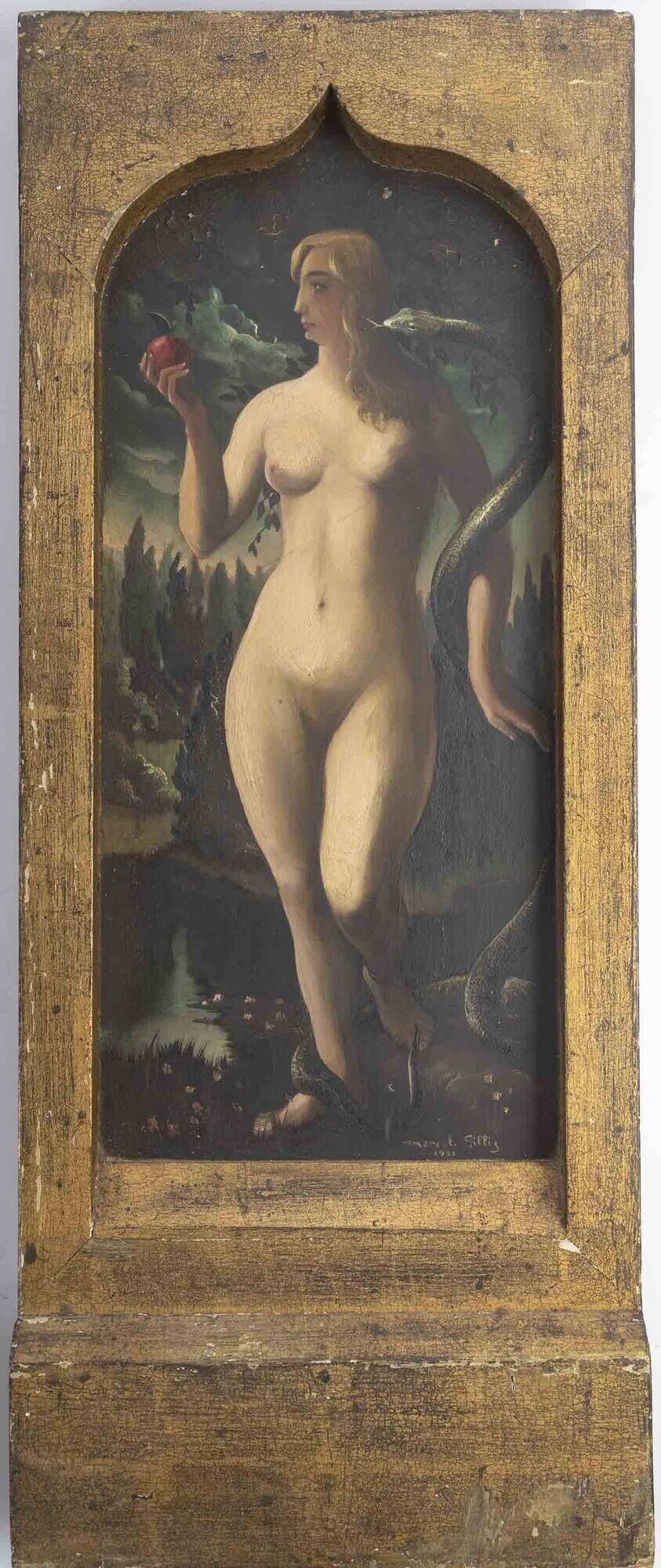 Marcel Gillis (Belgium, 20th century) Adam and Eve, 1931 Diptych