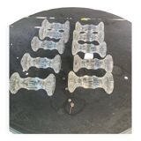 10 antique transparent molded glass knife doors