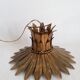 Pendant light  leaves gold metal, 50's