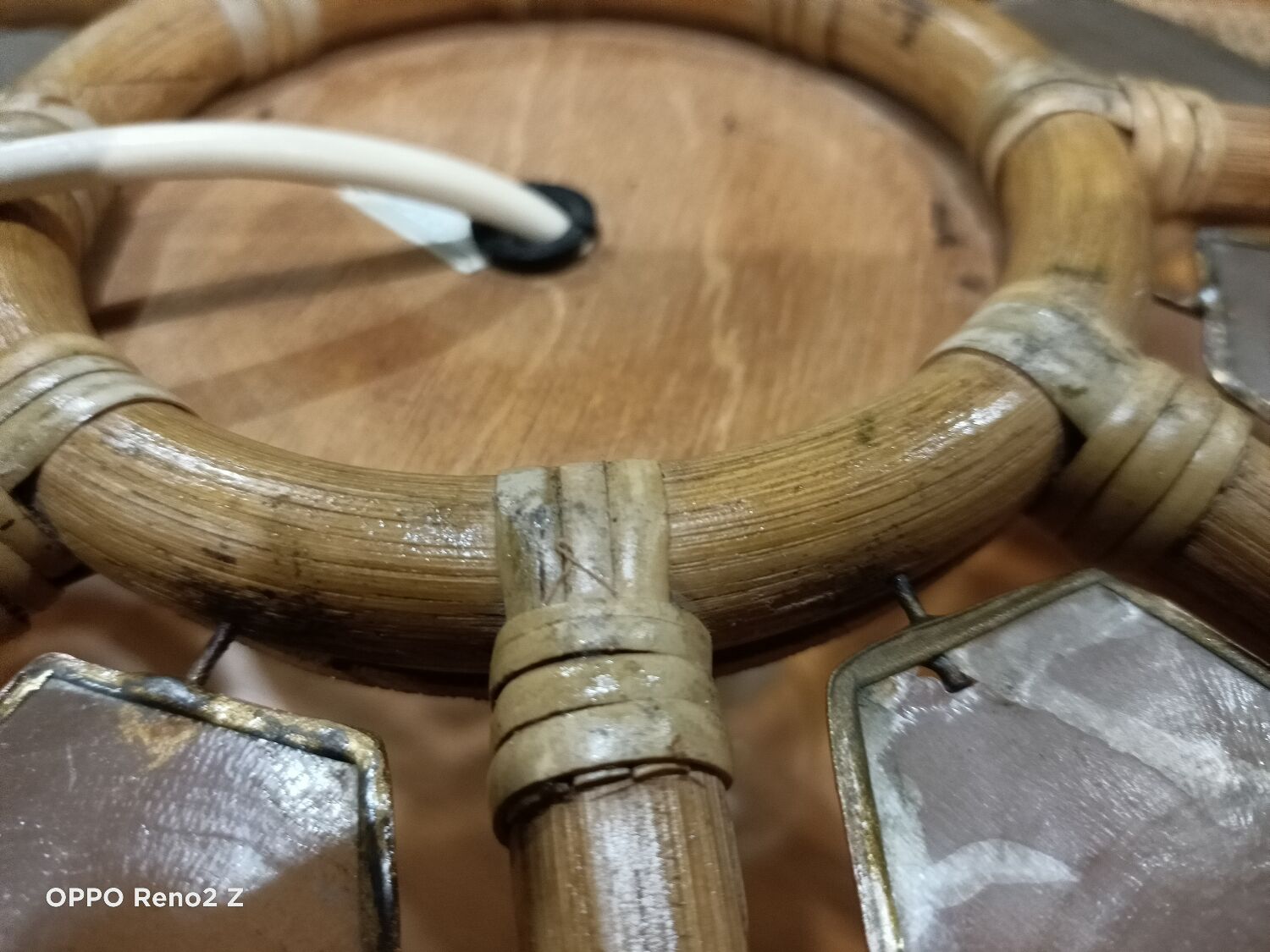 Suspension nacre et bambou