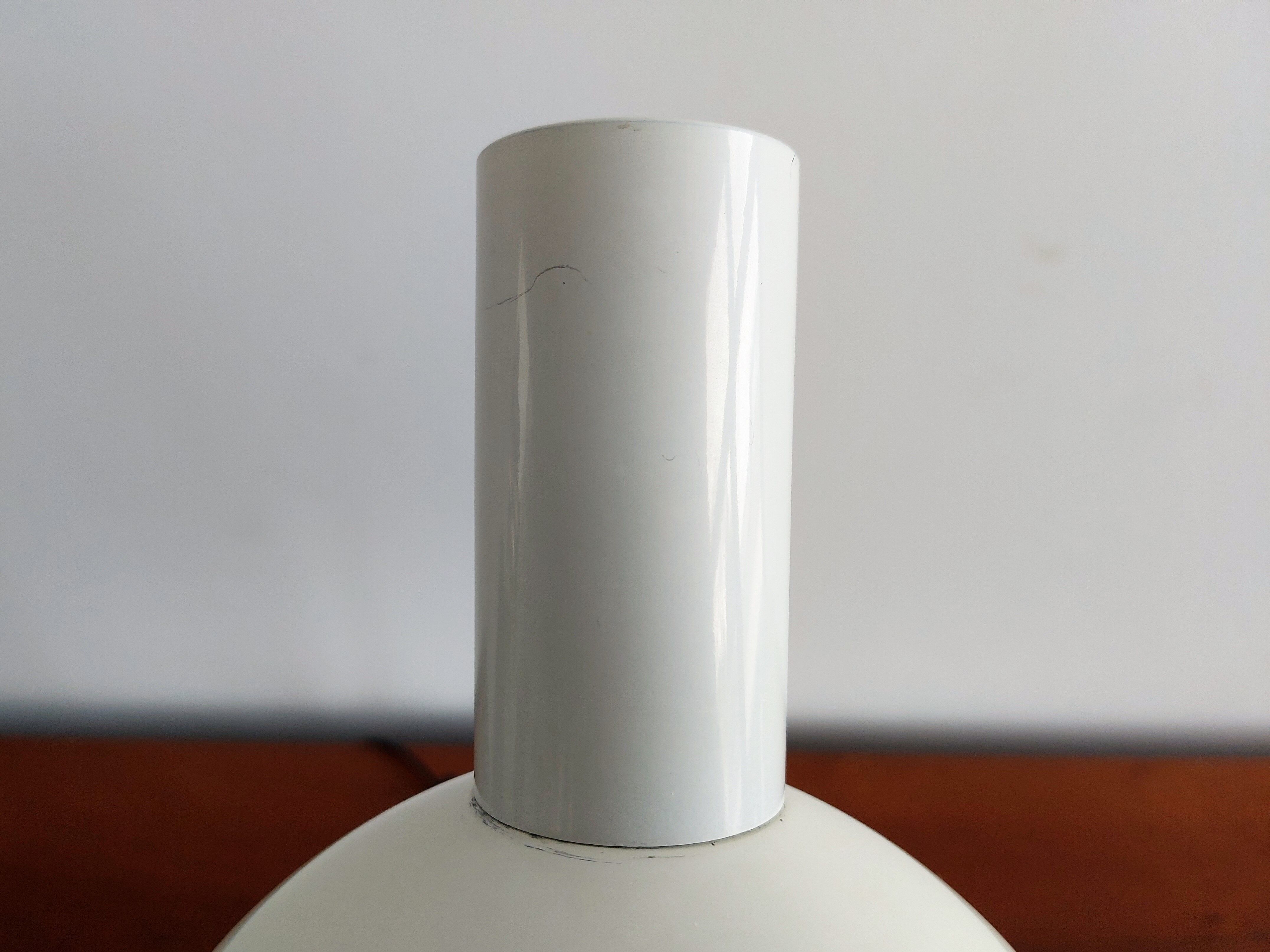 Reversible white metal and chrome table lamp, 1960's