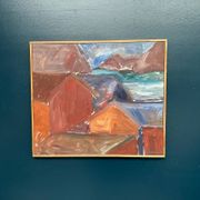Swedish Oil on Canvas – “Bodar, Lofoten” by Vivianne Larsson – Vintage