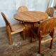 Large Scandinavian pine table - 6 chairs