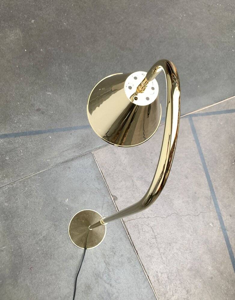 Mid-century brass floor lamp by Jacques Adnet for Valenti, Spain, 1960s.