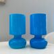 Pair of IKEA Lykta lamps in turquoise opaline