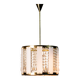 Lustre en cristal vintage : suspension en verre et laiton tchèque des années 1970