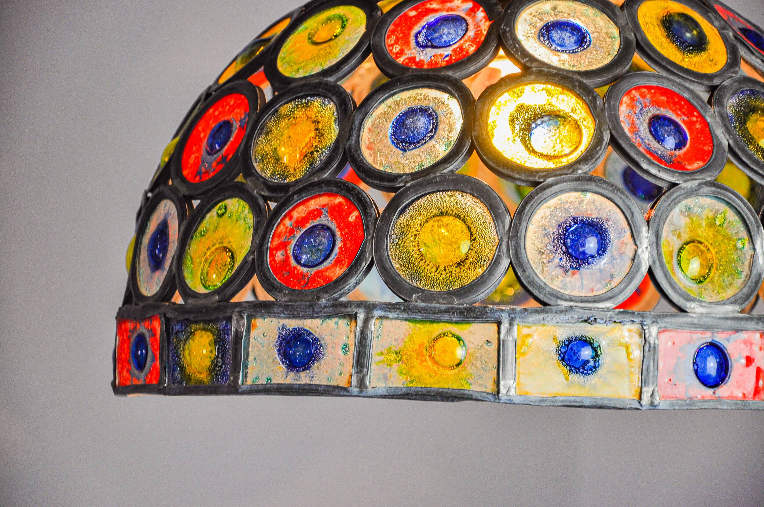 Brutalist chandelier by Felipe Derflingher for Feders, blown glass, 1960, Mexico