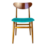 Blue wooden dining chairs, Italy 1950s