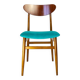 Blue wooden dining chairs, Italy 1950s