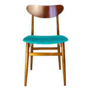 Blue wooden dining chairs, Italy 1950s