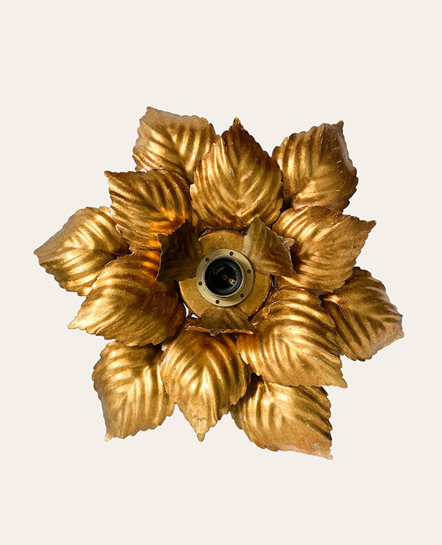Masca golden metal flower wall lamp