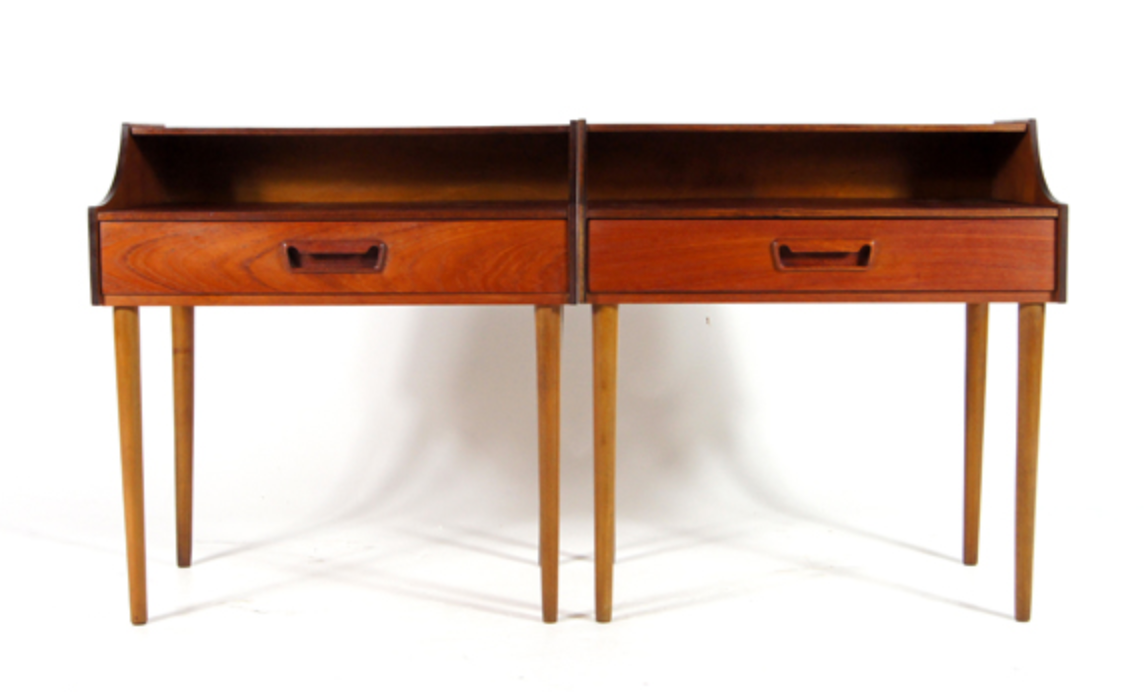 Pair of vintage Danish modern teak bedside tables
