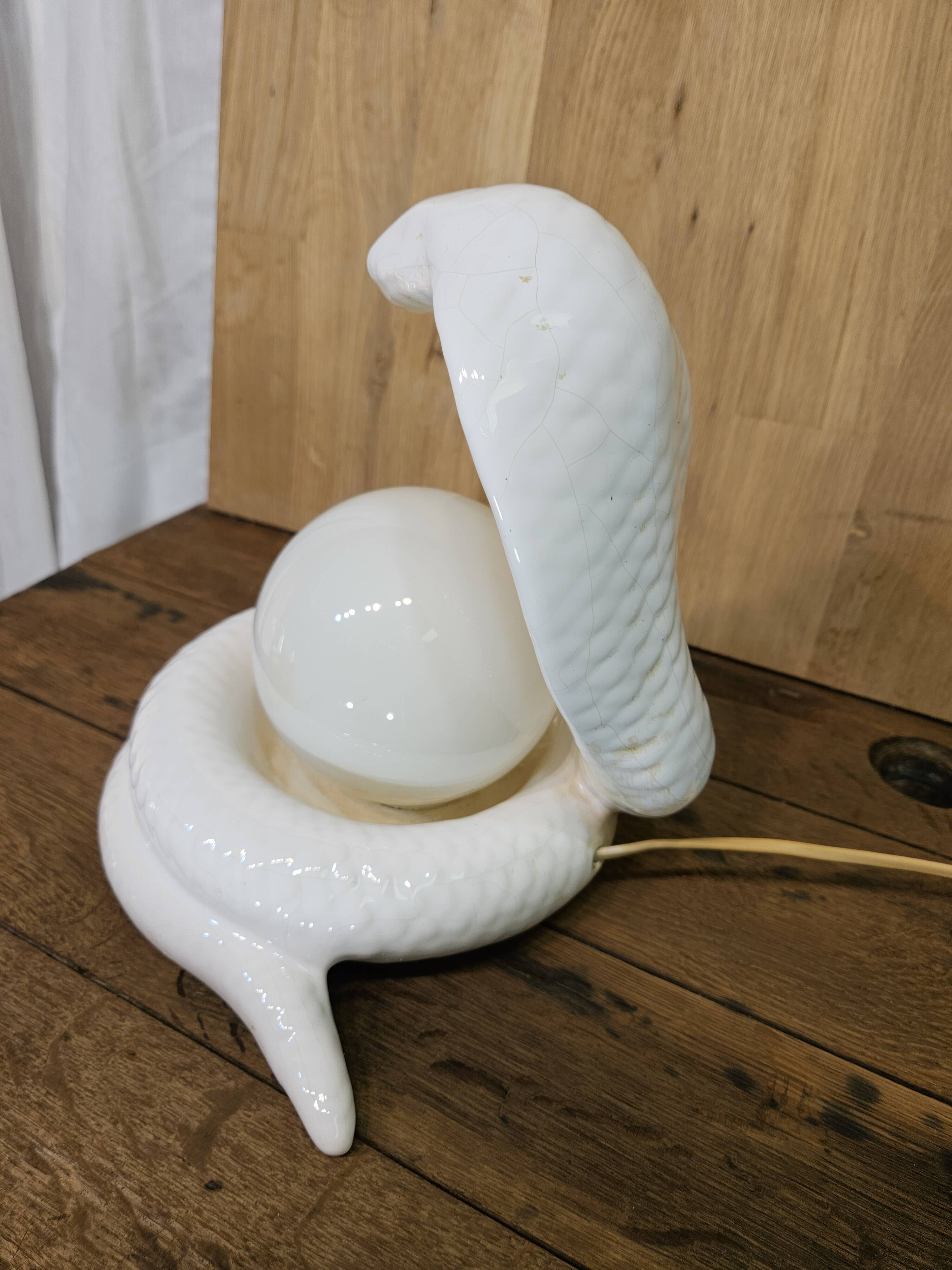 Cobra snake lamp 1970 1980 Avobin Italy