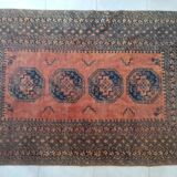 Afghan Carpet "Gül" Vintage – Wool – Exceptional Patina 205x132cm