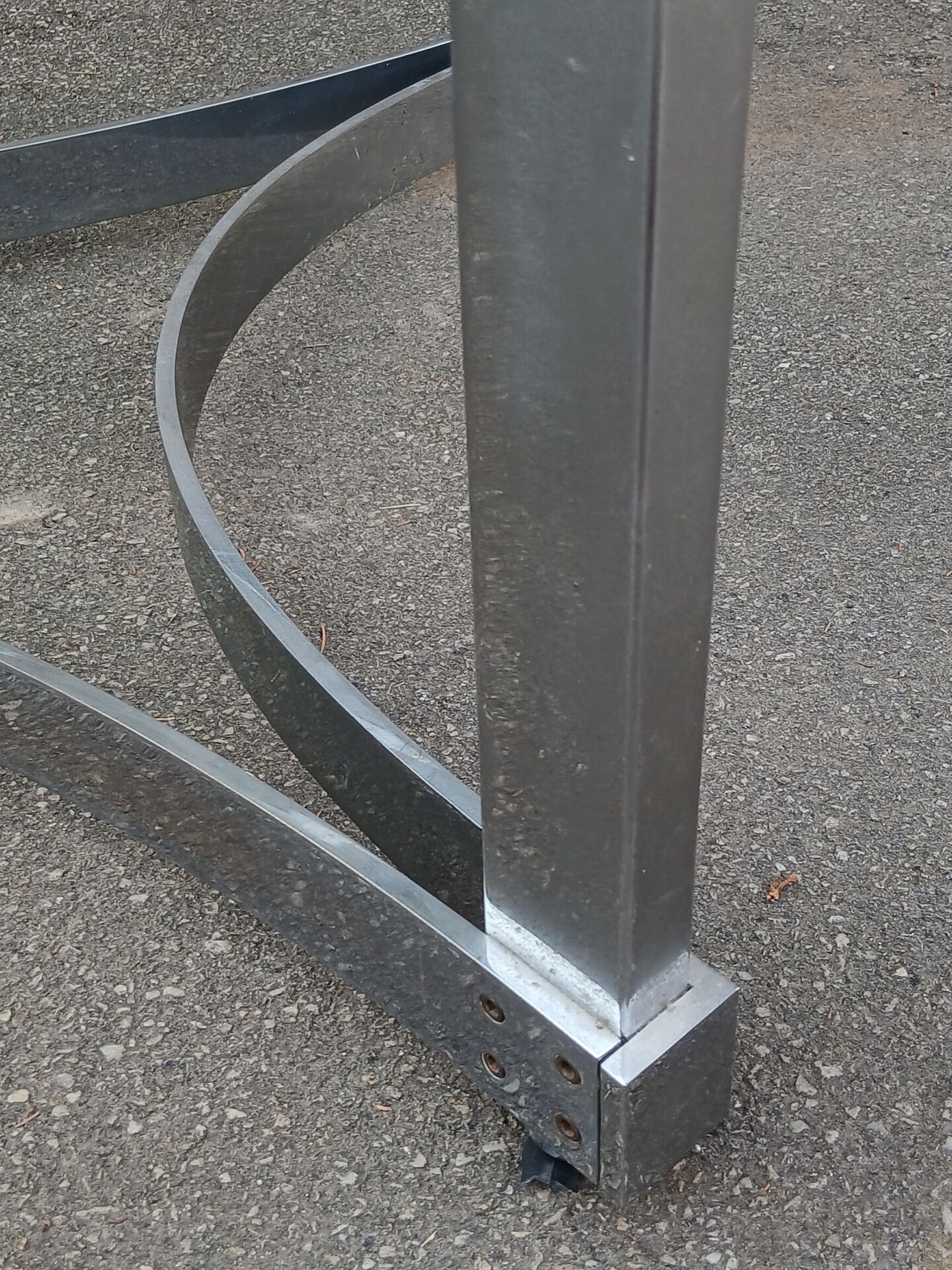 1970s glass and chrome table, 300 cm, for 12 people.