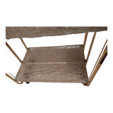 Vintage ice sculpted lucite serving table - foldable trolley bar