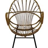 Rattan chair by Dirk van Sliedregt Rohe Noordwolde 1960 in the Netherlands