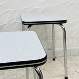 Set of 4 vintage grey chrome Formica stools.