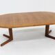 Vintage Danish round extendable dining table 1960s