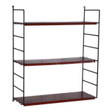 String modular designer shelf with 3 red shelves, 1960s - 1970s