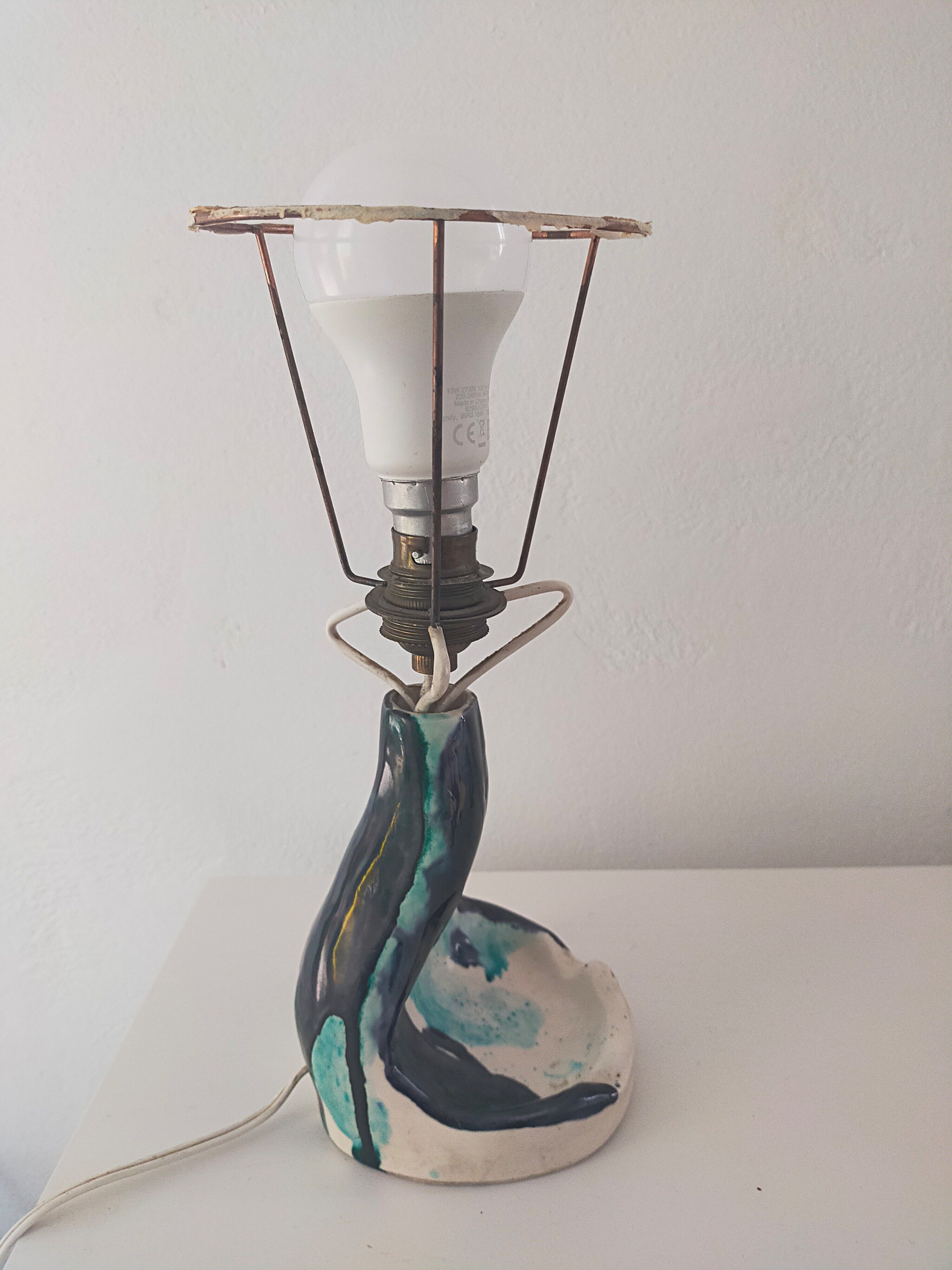 Vintage ceramic lamp foot Vallauris