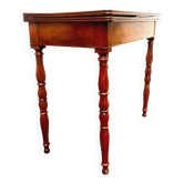 Louis Philippe style game table in mahogany and 19th century veneer