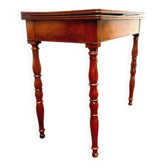 Louis Philippe style game table in mahogany and 19th century veneer