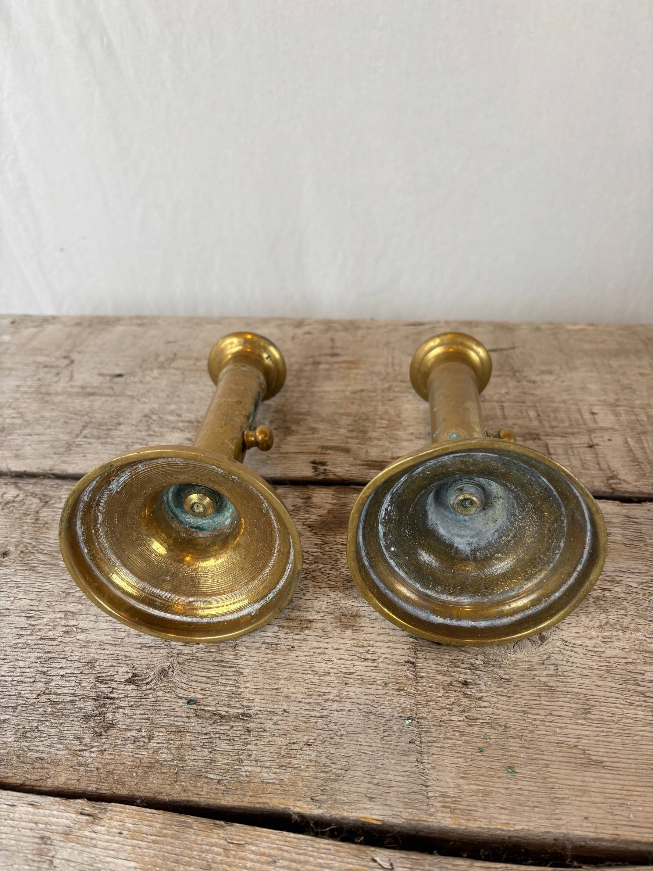 pair of brass candlesticks - Sweden late 19th century