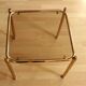 Space Age brass side table with smoked glass plate - vintage