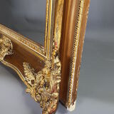 Large frame Louis XV style wood and gilded stucco patinated 78x69 cm, leaf: 55.5x46.5 cm