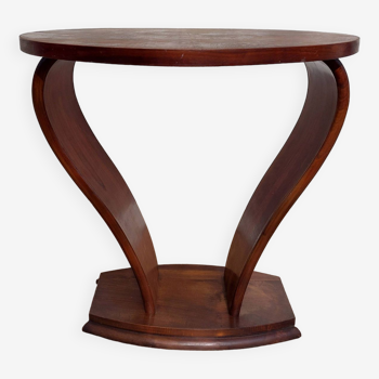 high art deco pedestal table, 2 feet