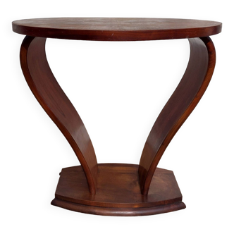 high art deco pedestal table, 2 feet