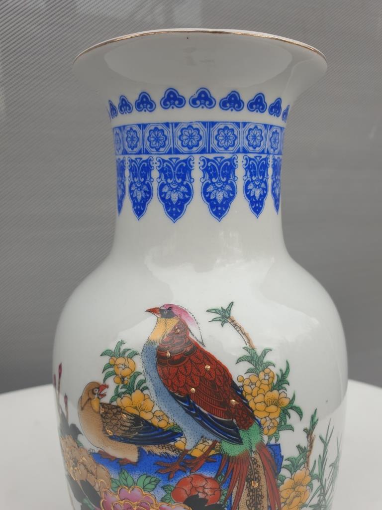 Porcelain vase birds lyres and nightingales from Japan
