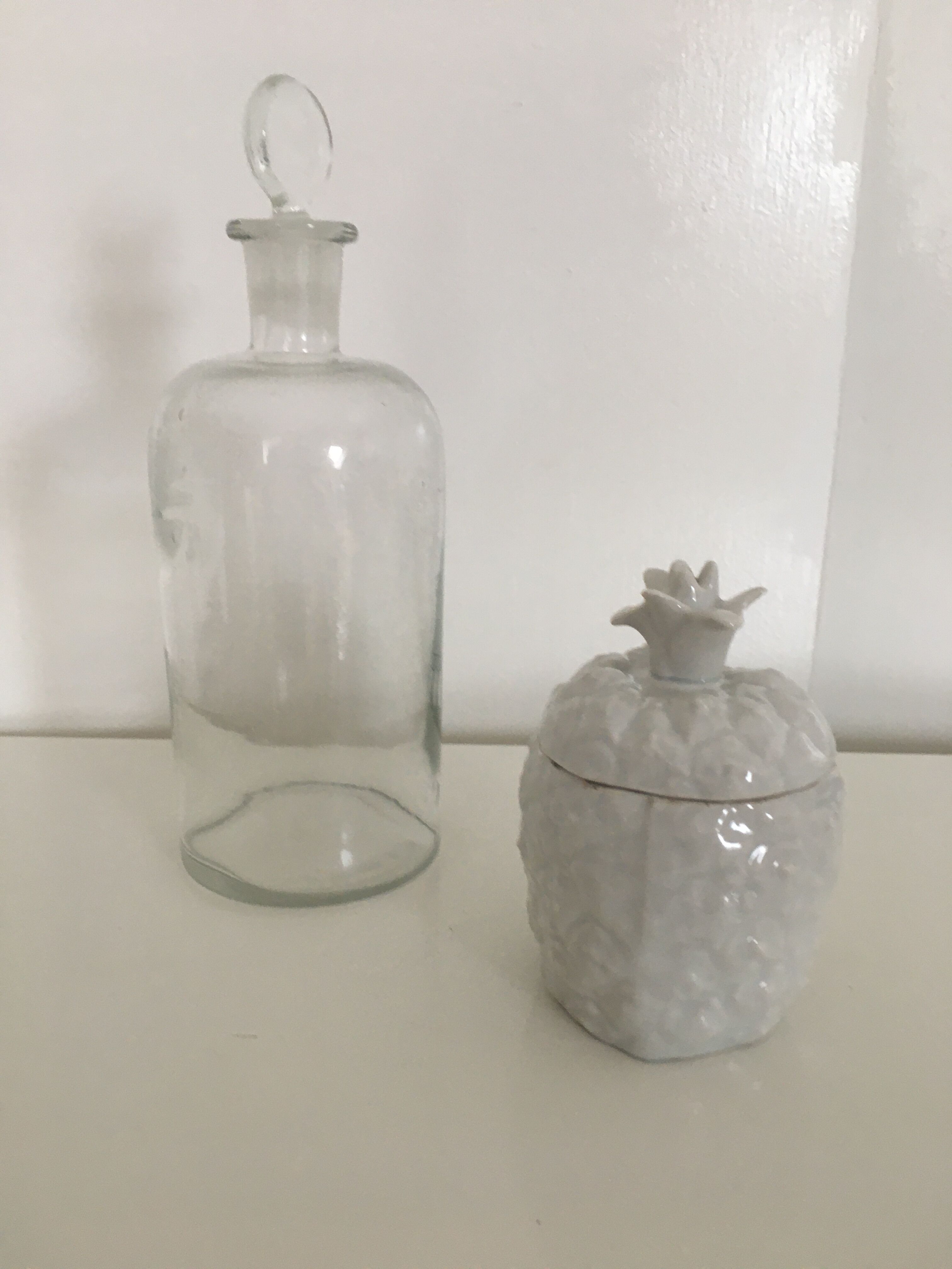 Clear glass pharmacy bottle