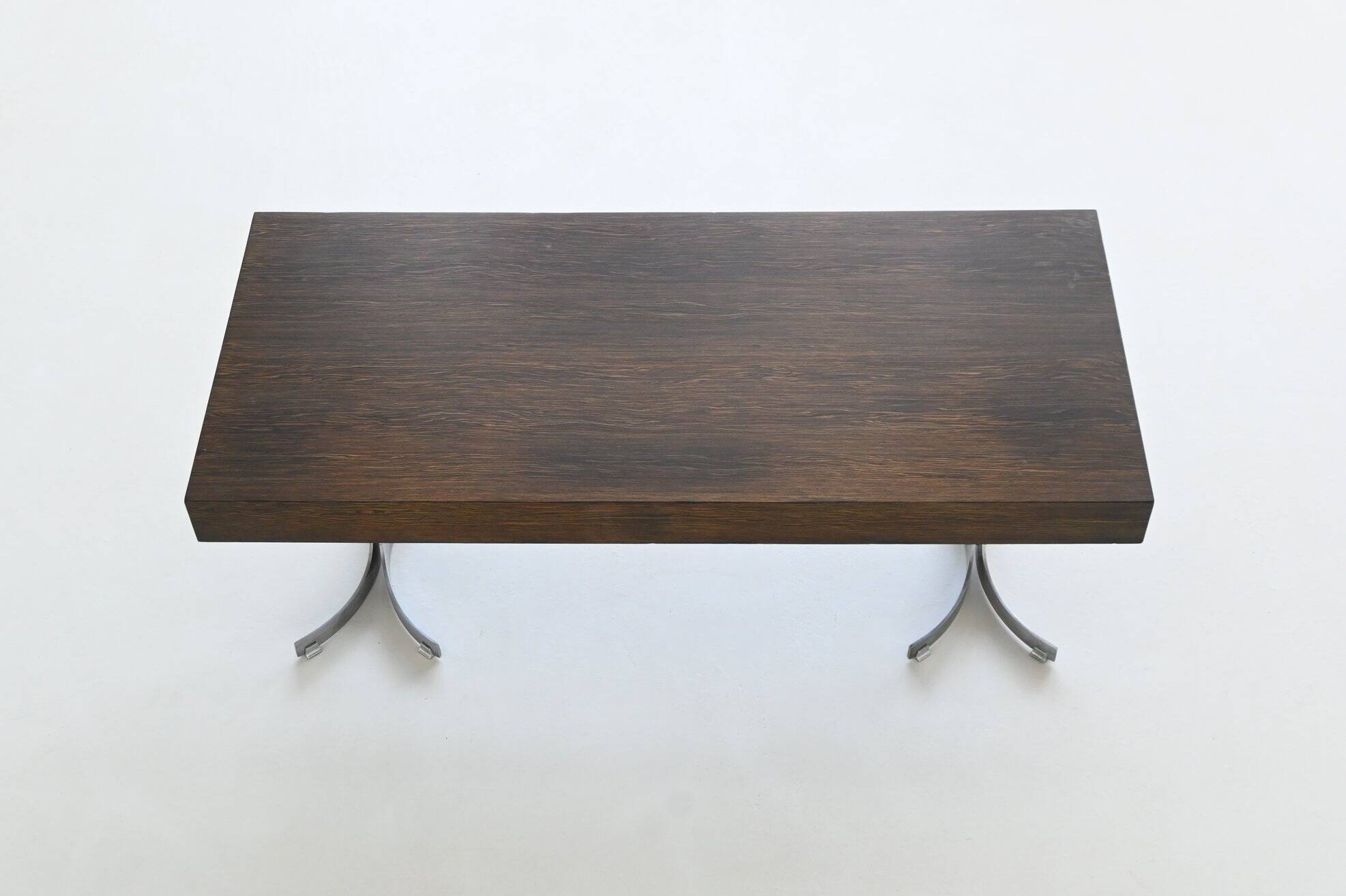 Trau Arredamenti Metallici S.P.A. large desk in rosewood Italy 1960