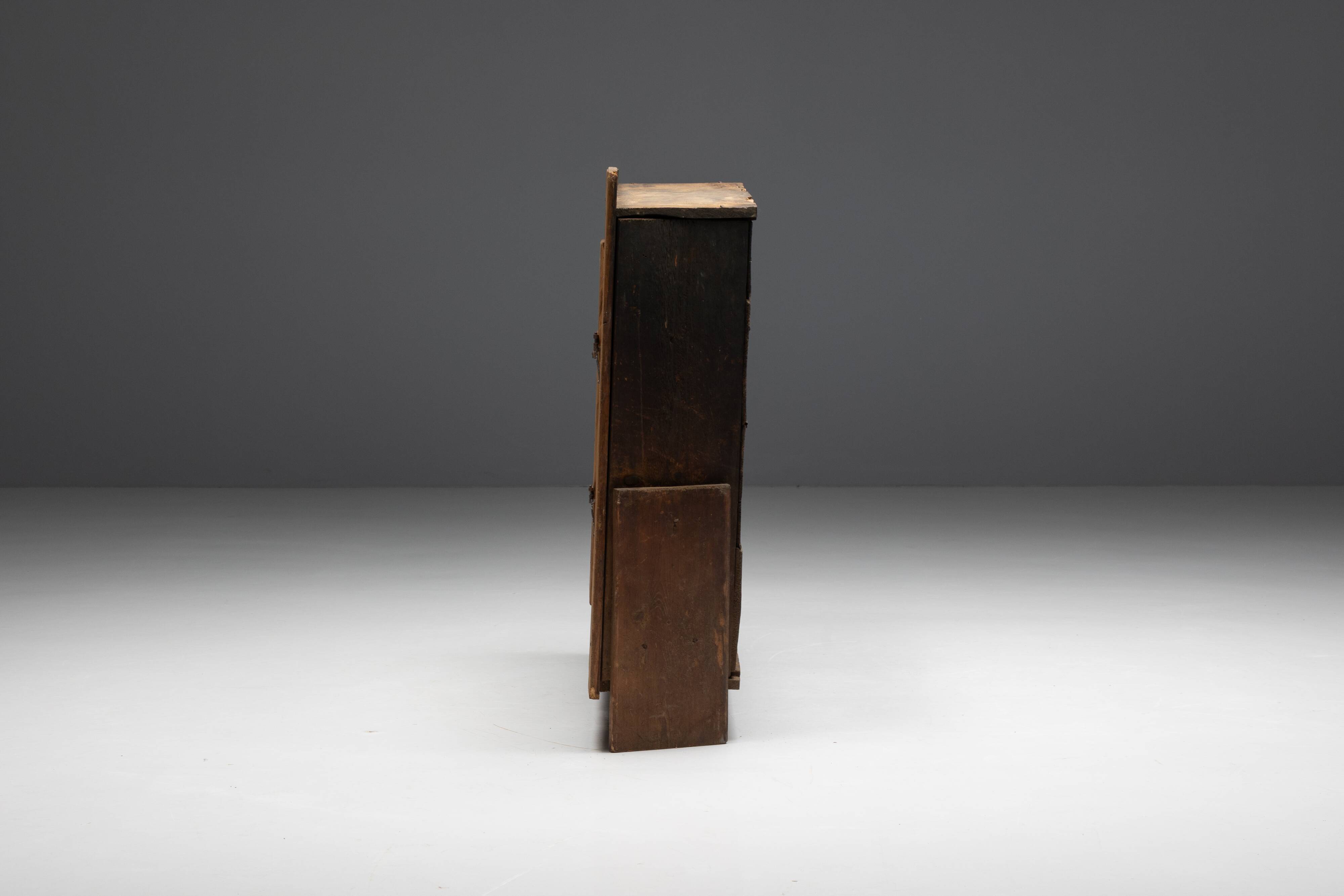 Art Populaire Alpine Cupboard, France, 19th Century