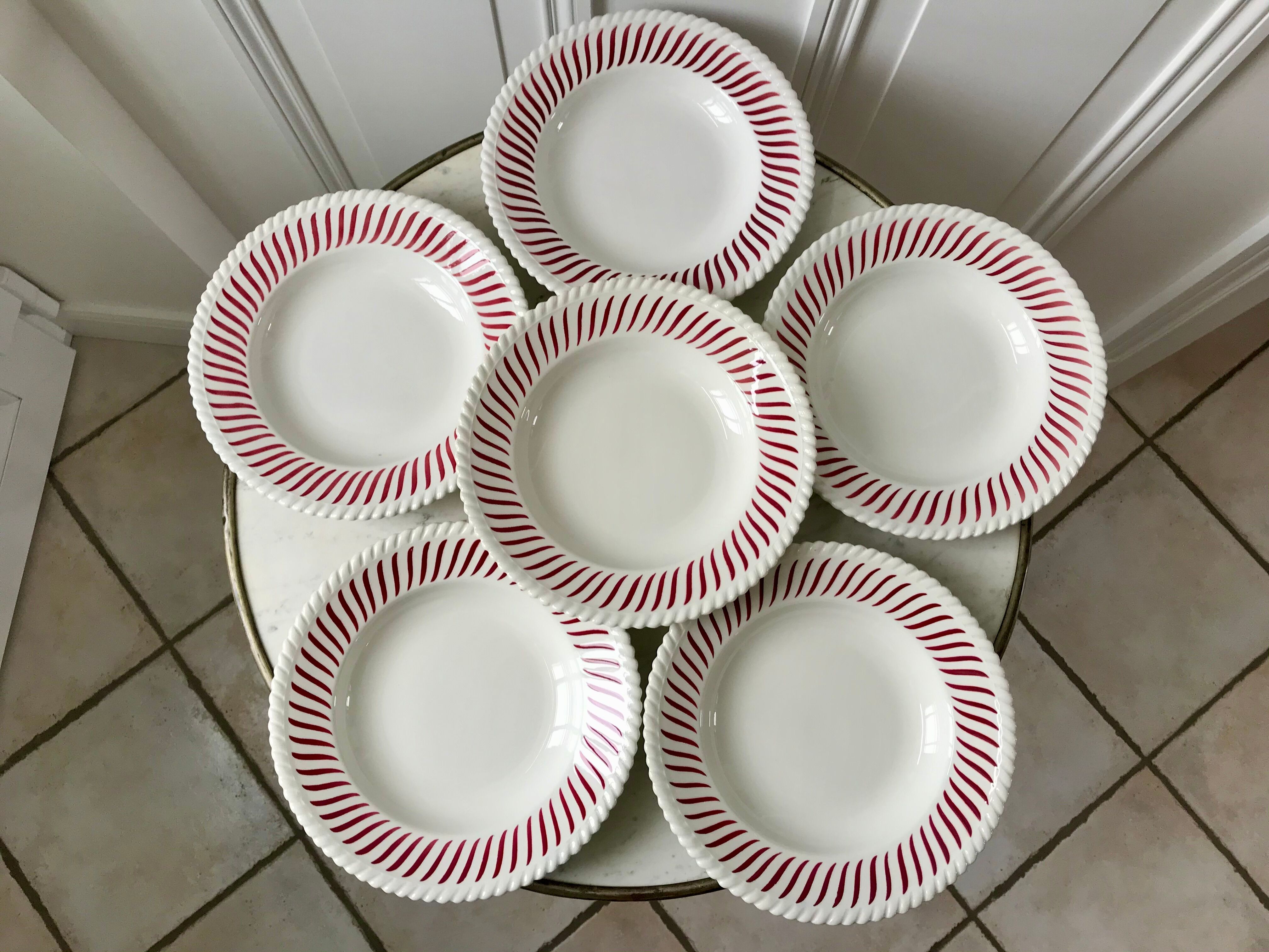 lot of 6 hollow plates FB Badonviller serrated years 30-40