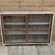 Teak display cabinet with sliding doors