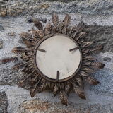 Mirror ancient Sun, leaves, brass, Minori 46cm