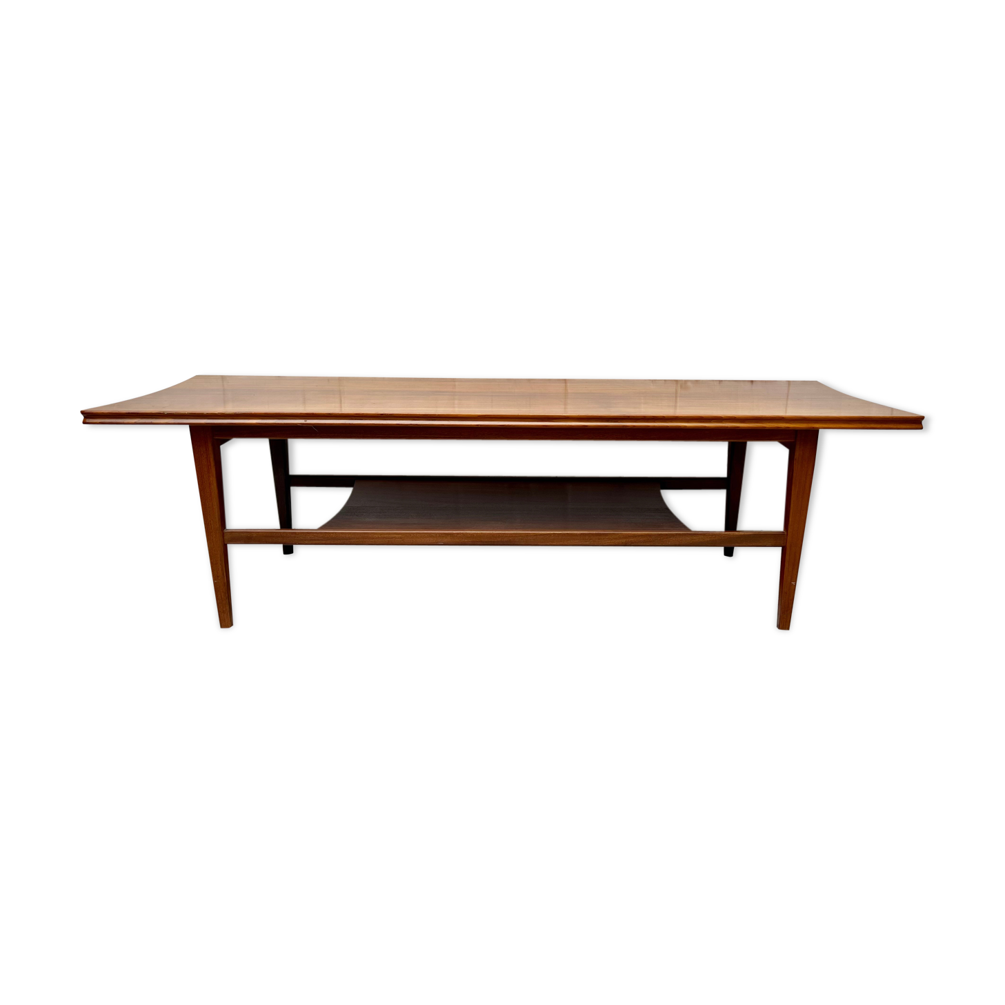 Vintage teak coffee table with shelf